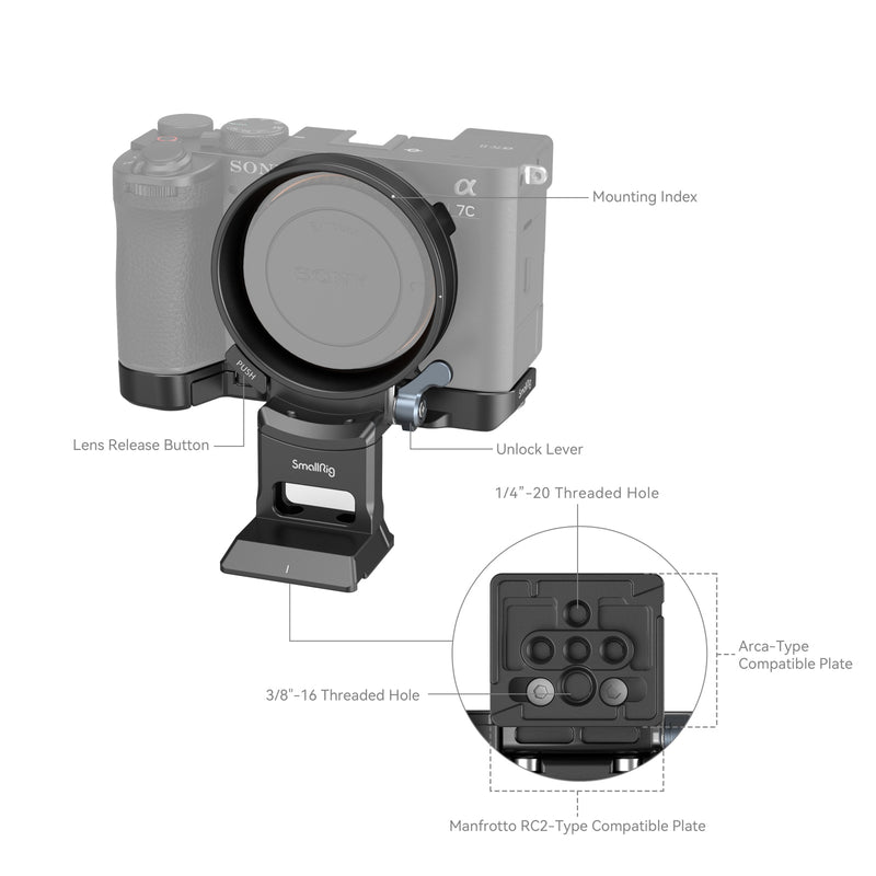 SmallRig Horizontal-to-Vertical Mount Plate Kit for Sony Alpha 7C II / Alpha 7CR 4570