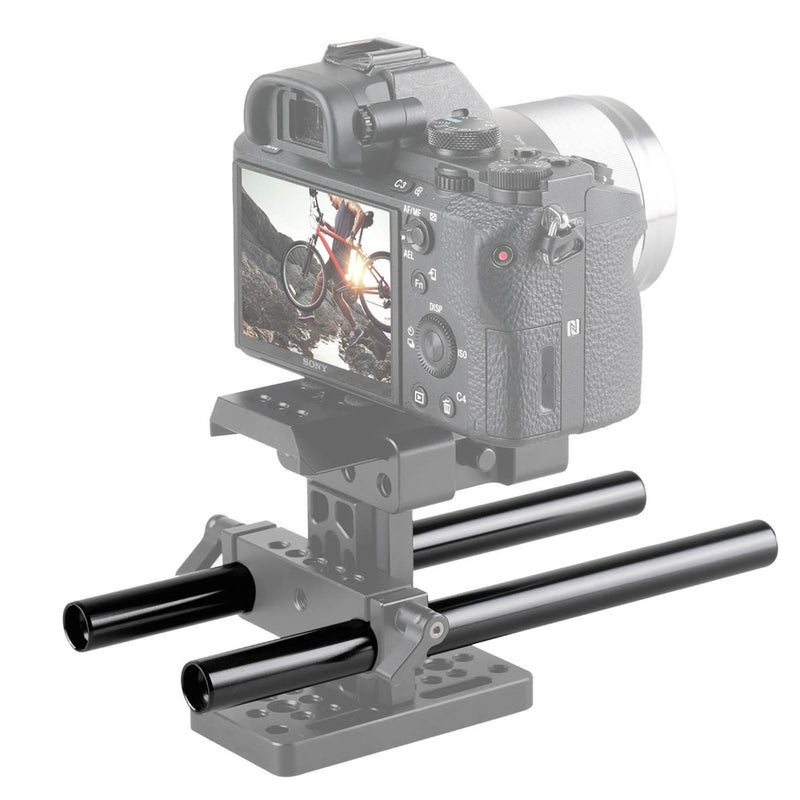 SmallRig 2pcs 15mm Black Aluminum Alloy Rod(M12-20cm) 8inch 1051