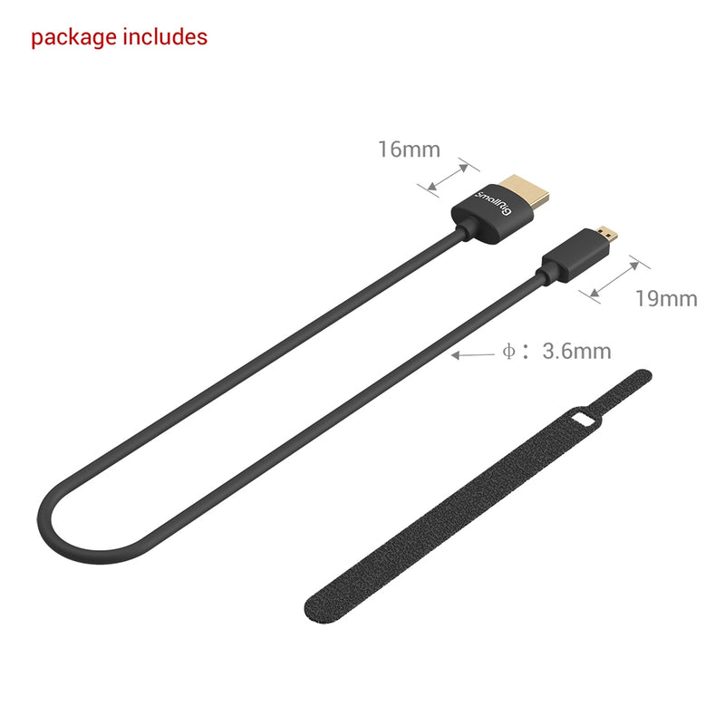 SmallRig Ultra Slim 4K HDMI Cable (D to A) 35cm 3042B
