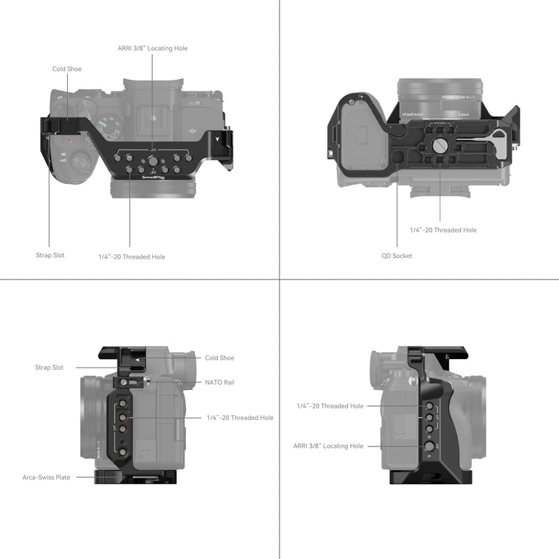 SmallRig Full Camera Cage for Sony Alpha 7R V/Alpha 7 IV/Alpha 7 S III/Alpha 1/Alpha 7R IV 3667B
